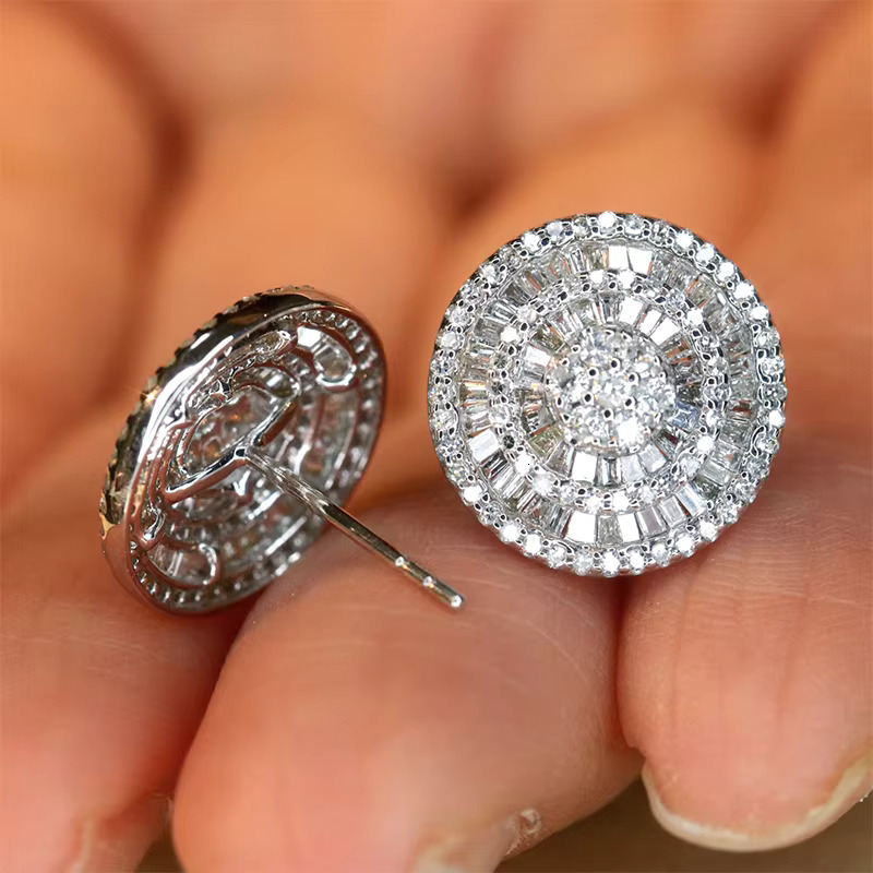 Classic Vintage Fashion Jewelry Stud Earrings Dia Lab Grown CVS Solid Gold