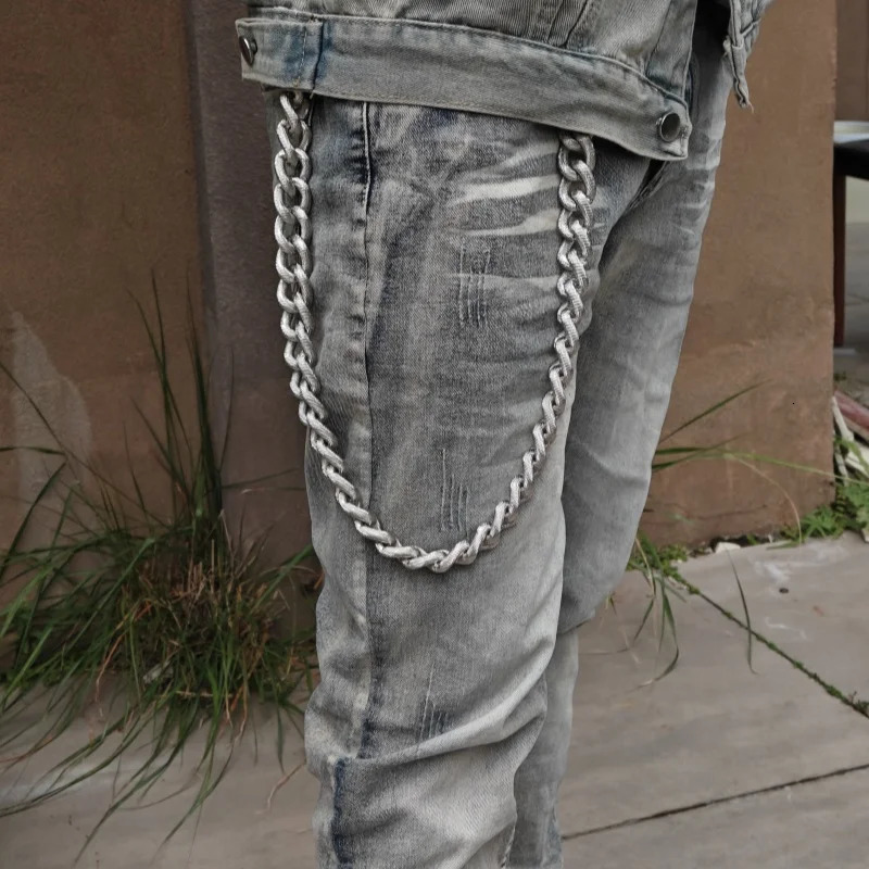 Original Exaggerated Type Cuban Pants Chain Heavy Metal Mens Locomotive Chain Ones Waist Punk Hip Hop Accessories250103