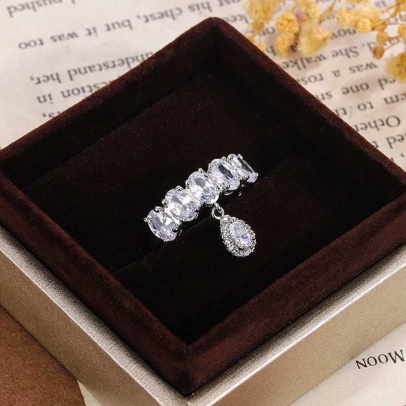 2024 New Lucky Evil Eye Ring 925 Silver Plated Ring Zircon Pendant Ladies Jewelry Fashion Luxury Ladies Ring Engagement RingXJ250104
