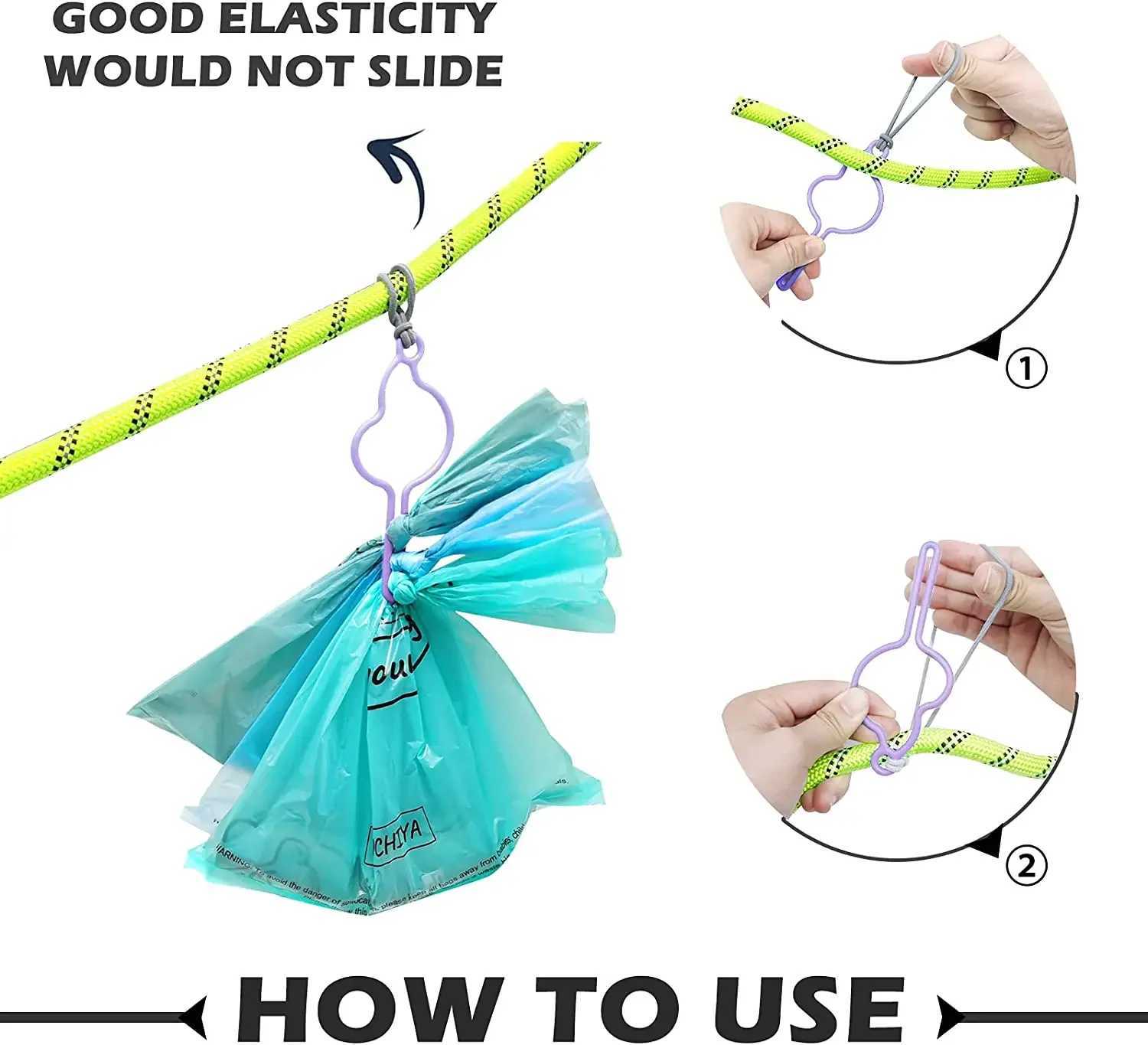 Hands-Free Dog Poop Bags Dispenser Holder for Leash Pet Waste Bags Carrier Dog Walking Accessories Dog Cleaning SuppliesXJ250104