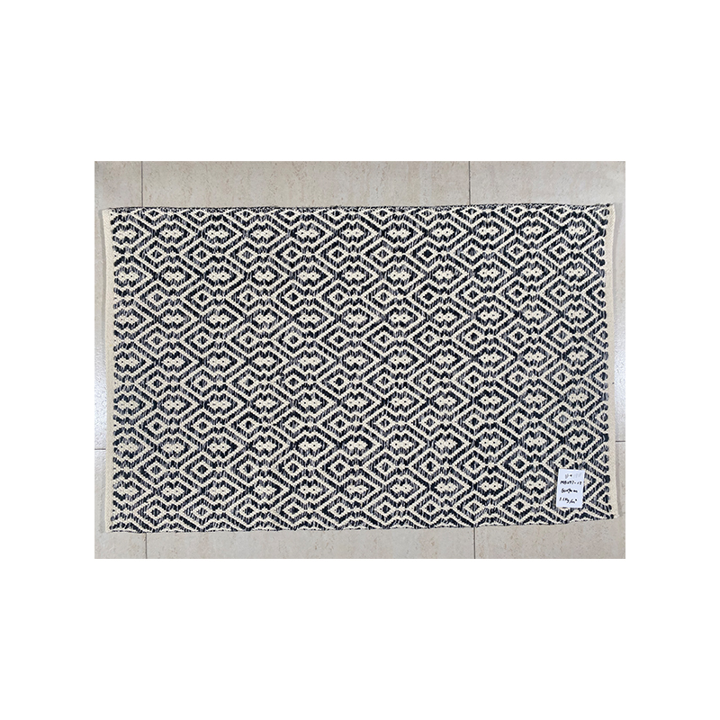 Fine Artisanal Weaving Cotton Floor Mat Modern and Resilient Home Accent