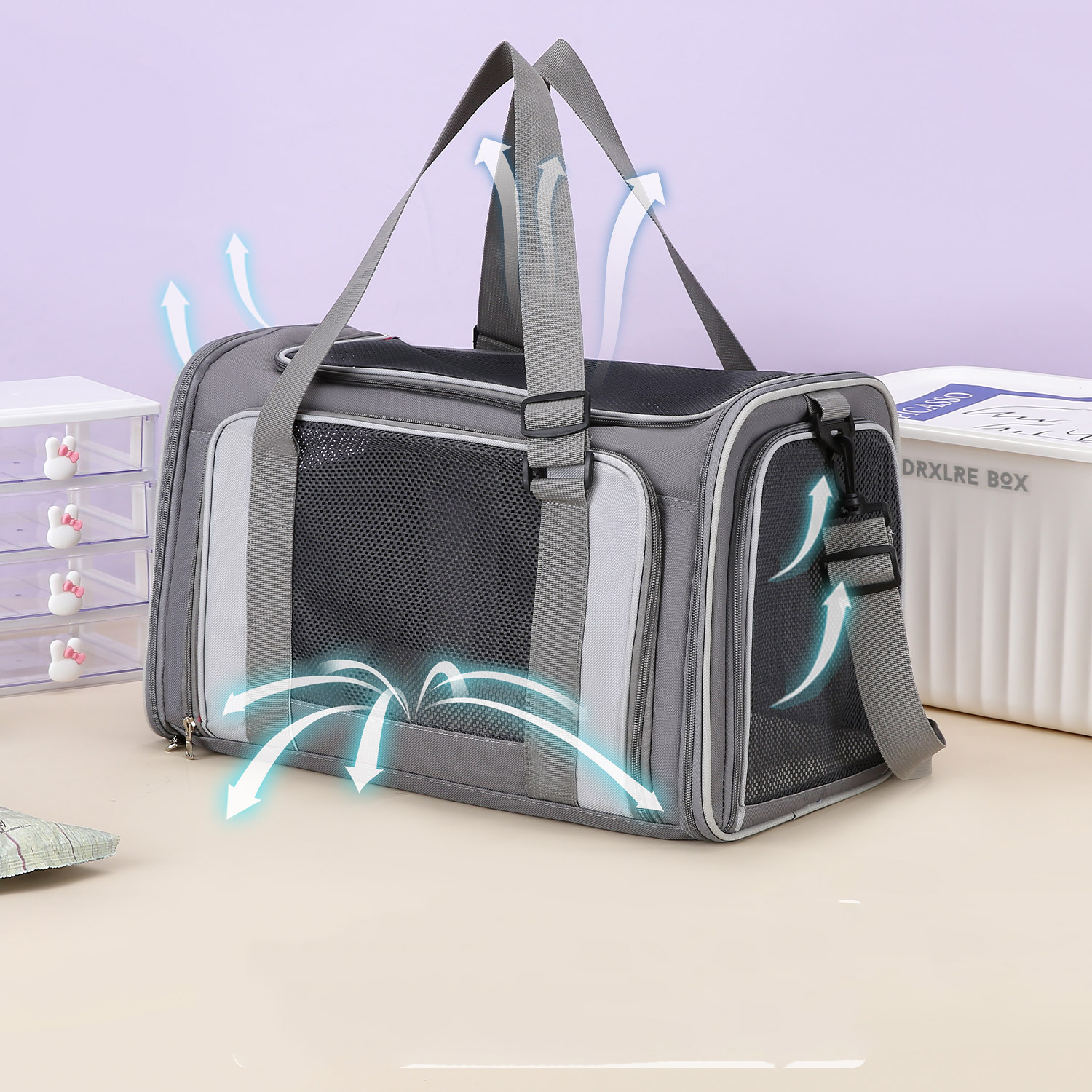 Foldable Breathable Doggy Crossbody Bag with Large Capacity - Single Shoulder Design