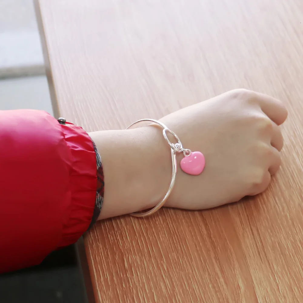 925 sterling silver jewelry mermaid pink love pendant bracelet high-quality jewelry selling sterling silver bracelet 250102