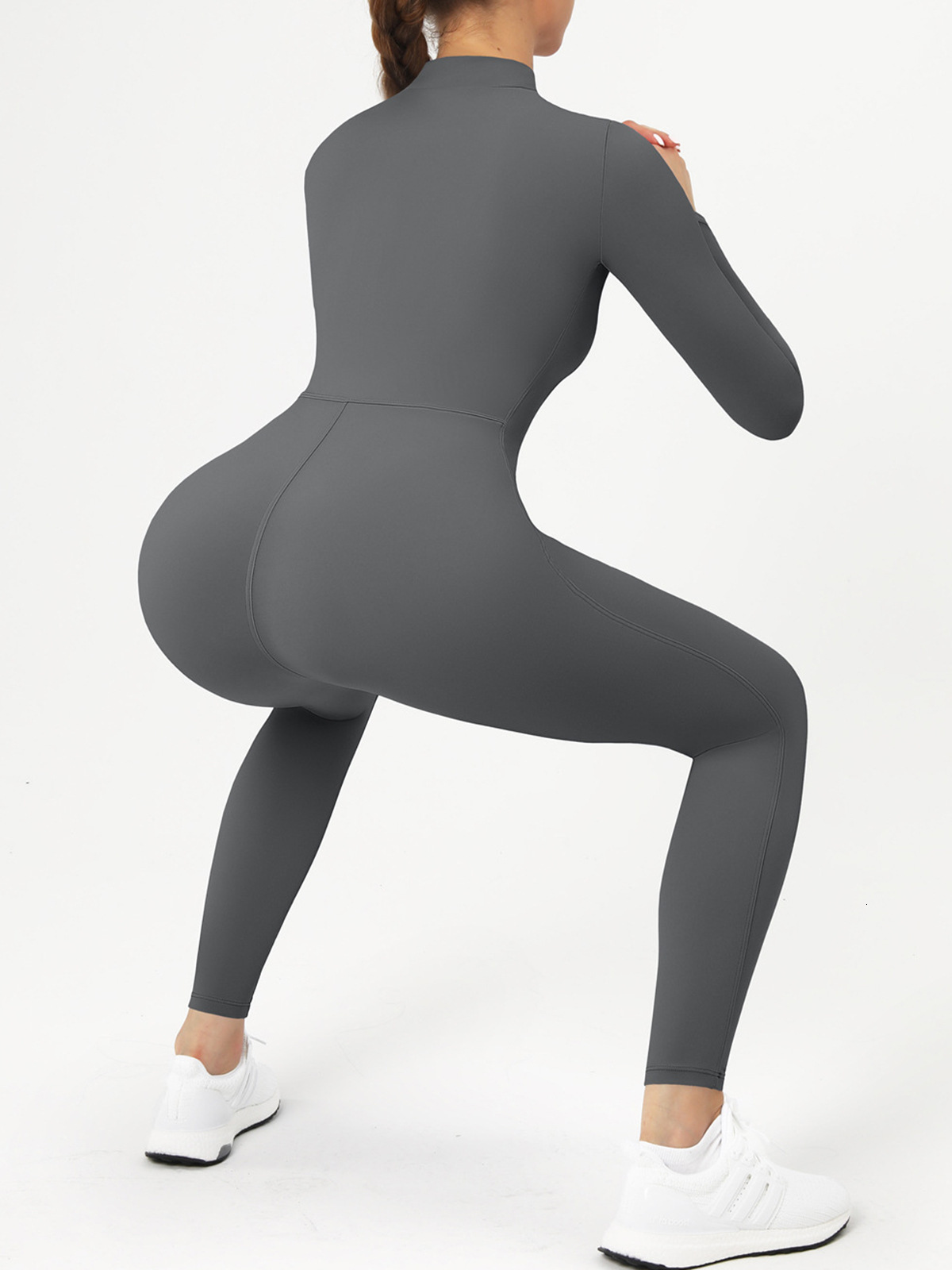 Yoga Women Sports Overalls Zipper Jumpsuit Set Gym Long Sleeve Fiess Suit Workout Bodysuit Athletic Wear Tracksuit