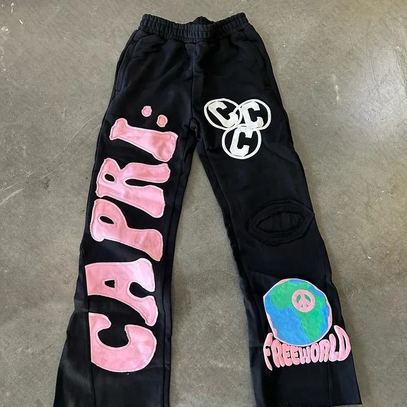 Y2K retro pants with letter printing graphic Harajuku Gothic hip-hop streetwear aesthetic casual mens Harajuku wide leg jeans 250103