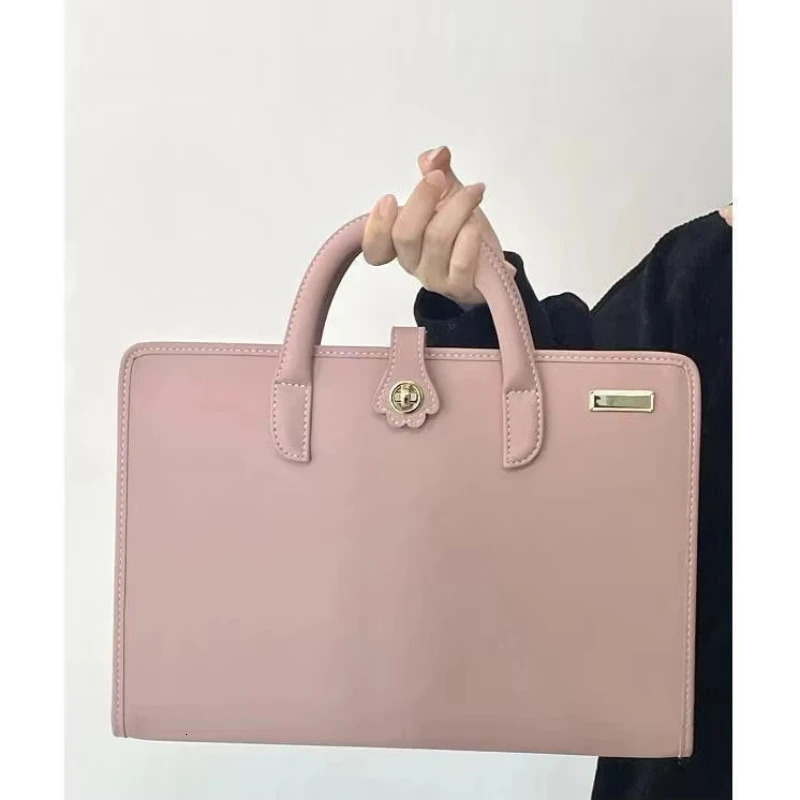 Computer Protective Cover 13in 14in 15.6 in Simple Business Bag Pink Ladies Notebook Liner Leather Case Laptop Sleeve 250102