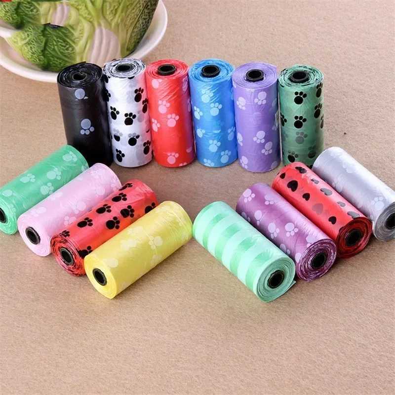 1roll Dog Poop Pet Supply Litter Printing Cat Dog Poop Biodegradable Bag Outdoor Home Clean Refill Garbage Bag XJ250104