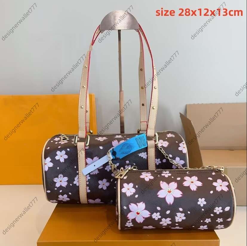 Womens designer bag cherry blossom papillon leather crossbody shoulder bags small shopping canvas hobo fashion beach bags luxury high quality M14174 M13097