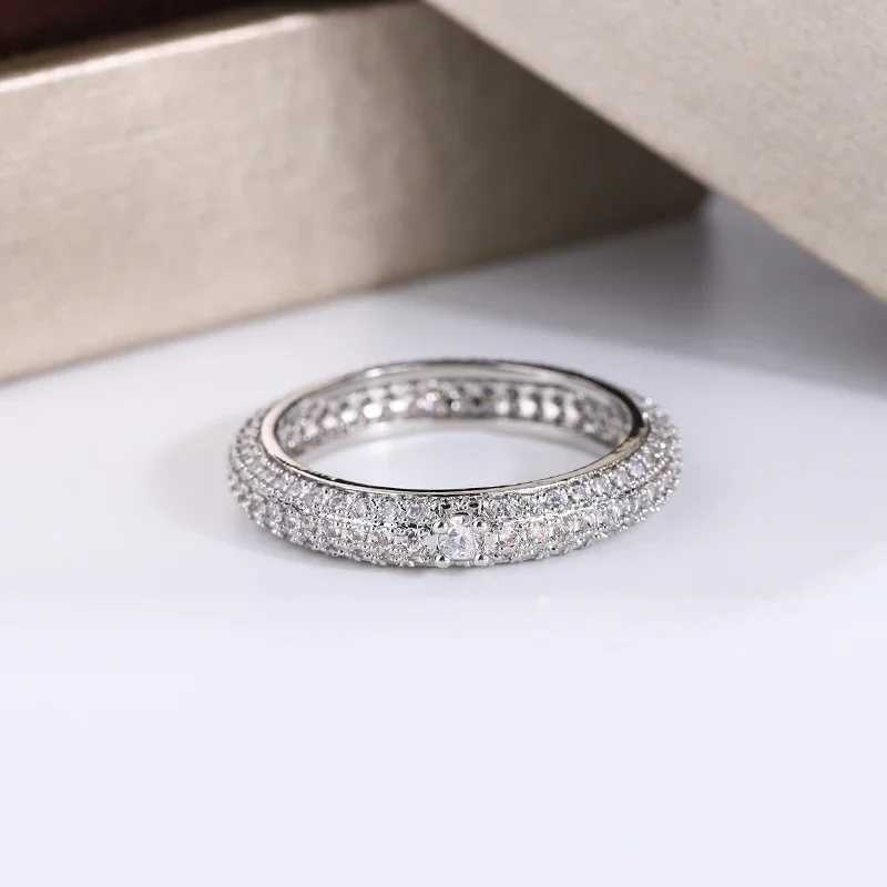 High Quality Geometric White Zircon Ring for Silver Yellow Gold Rose Gold 925 Silver Plated Ring for Women Jewelry GiftXJ250514