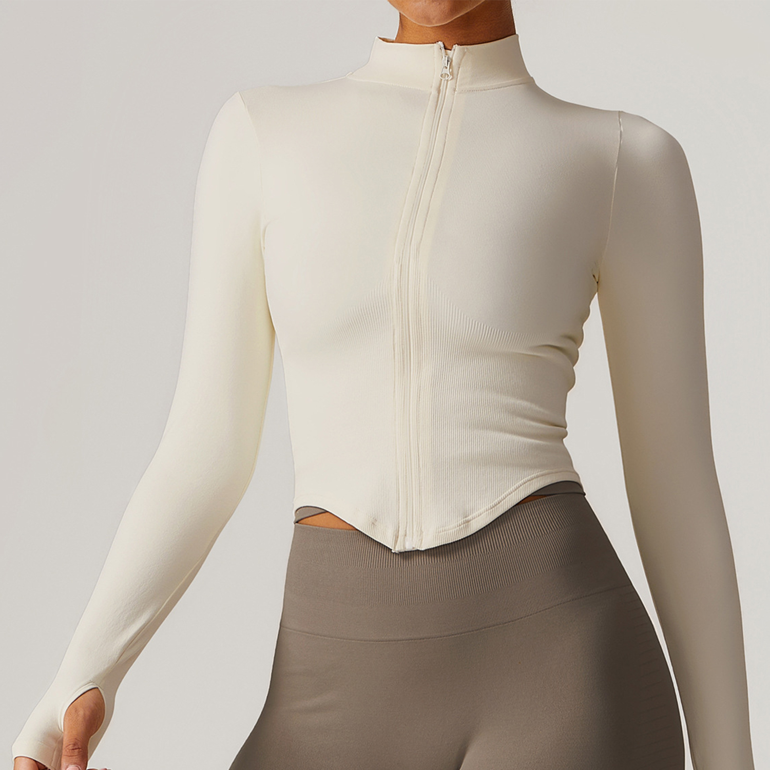 New Zipper Sports Top Women Long Sleeve For Fiess Seamless Coat Clothing Running Workout Tights Gym Tops Yoga Shirts