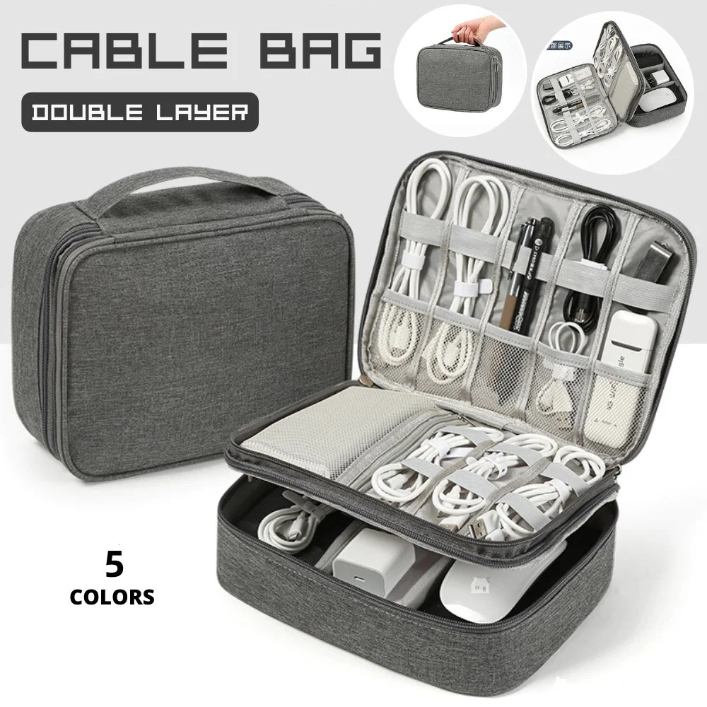 Travel Cable storage bag Portable waterproof Digital electronic USB data cable charger plug storagebag 241226
