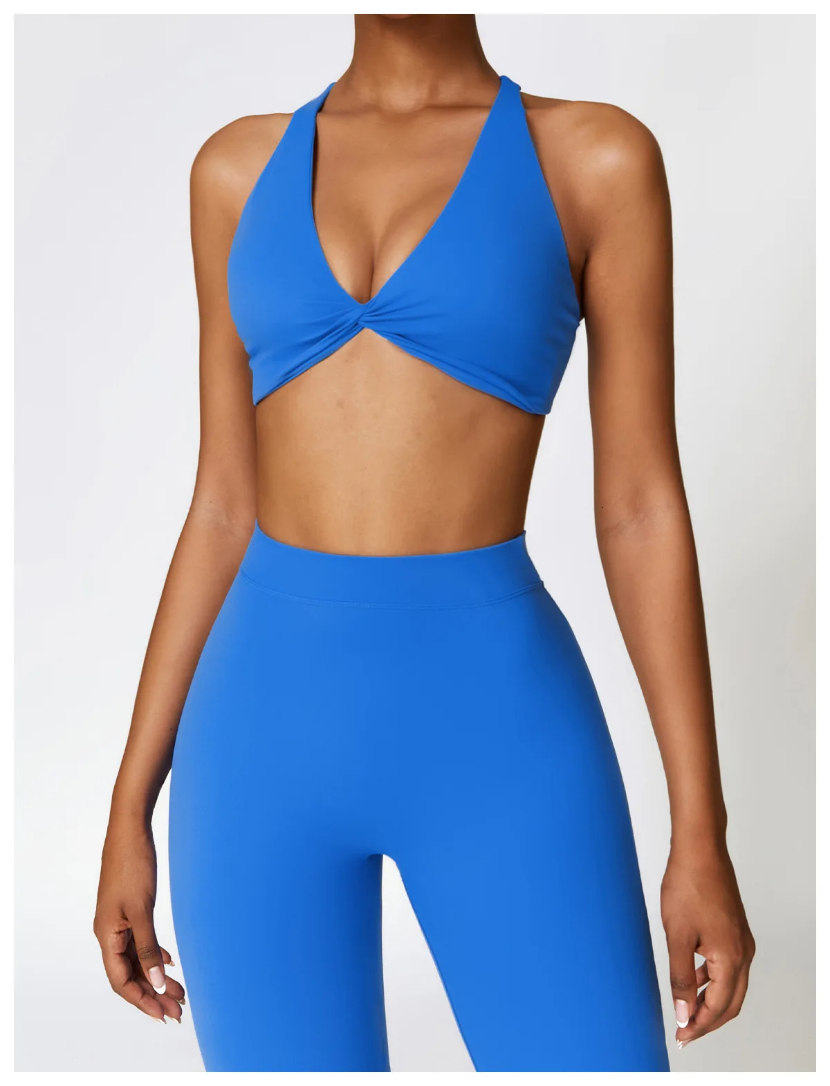 Yoga 2 Pieces Gym Set Workout Clothes For Women Seamless High Waist Leggings Sports Bra Suit