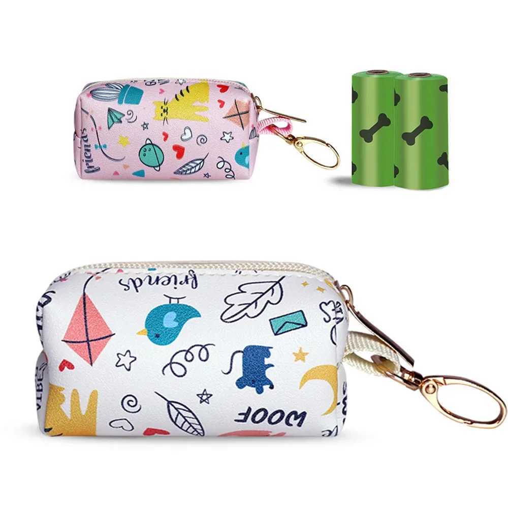 Dog Poop Bag Holder for Leash Pet Waste Bag Dispenser Portable Puppy Potty Carrier Small Doggy Zipper Pouch with Carabiner ClipXJ250104