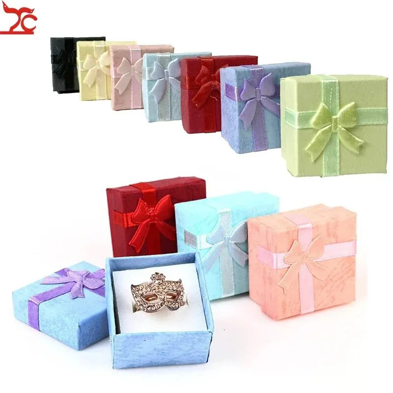12pcs Ring Storage Box Earring Gift High Quality Paper Jewelry Packaging Container Small Display 241225