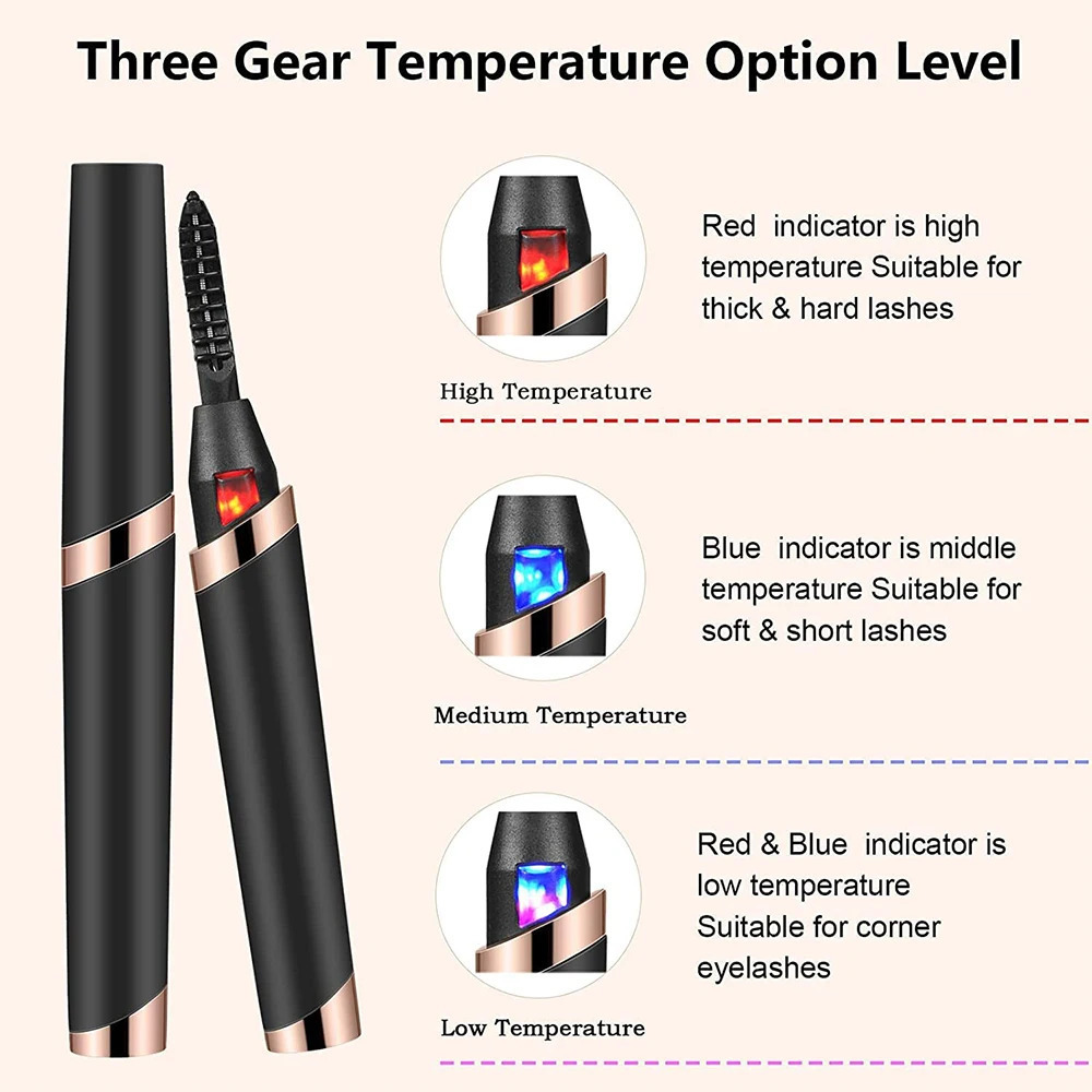 Heated Eyelash Curlers Electric Eyelash Curler for Makeup Tools USB Rechargeable with 3 Heating Modes Eyelash Curlers 241226