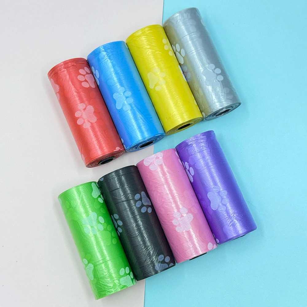 8pcs Degradable Pet Dog Waste Poop Bag With Printing Doggy Bag Degradable Pet Waste Clean Poop Bags Dog Up Clean Bag DispenserXJ250104