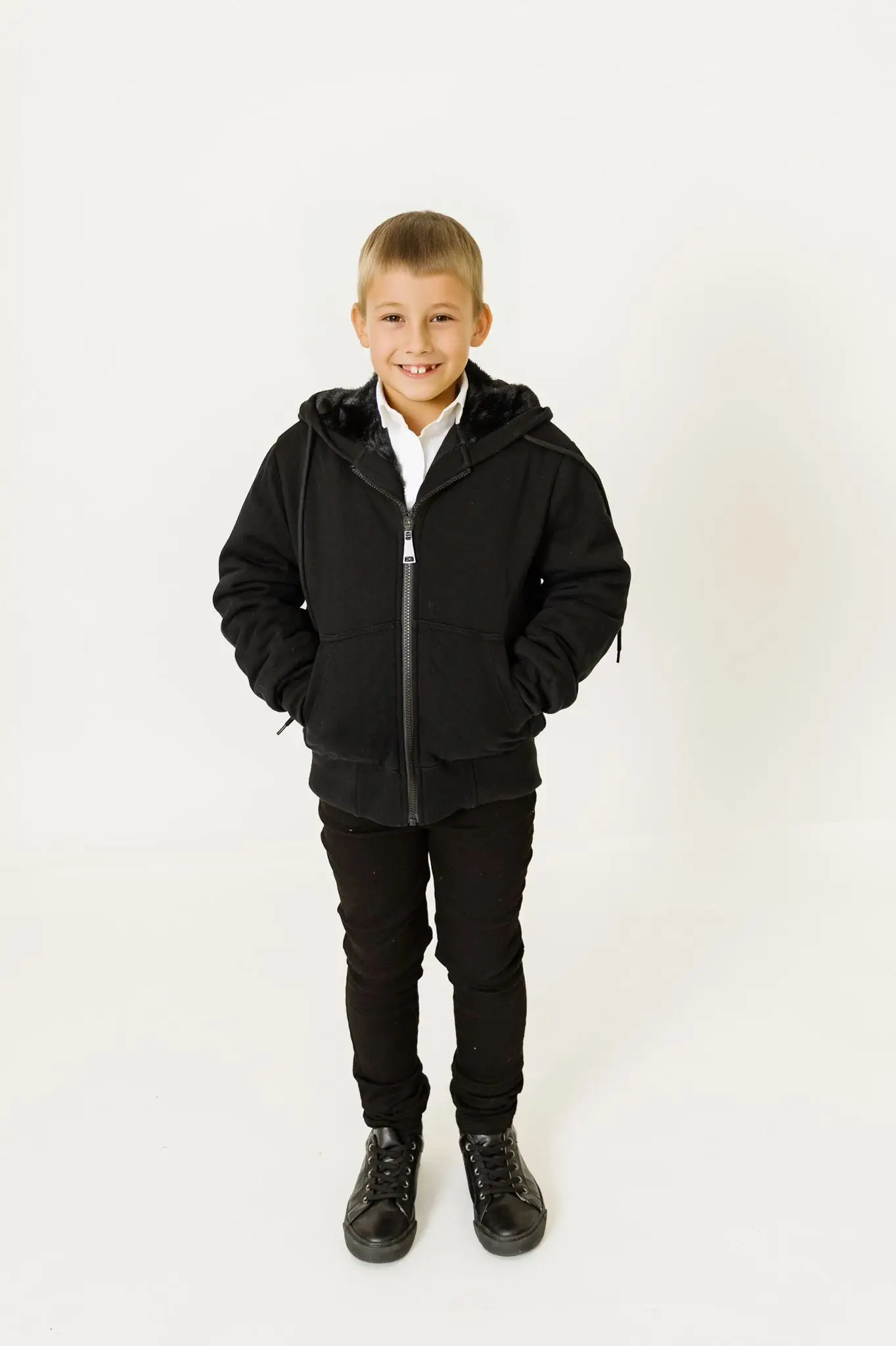 AP Winter Hoodie Childrens sweatshirts two layer thicken teen boys and adult coats warm fur outdoor clothing 241226