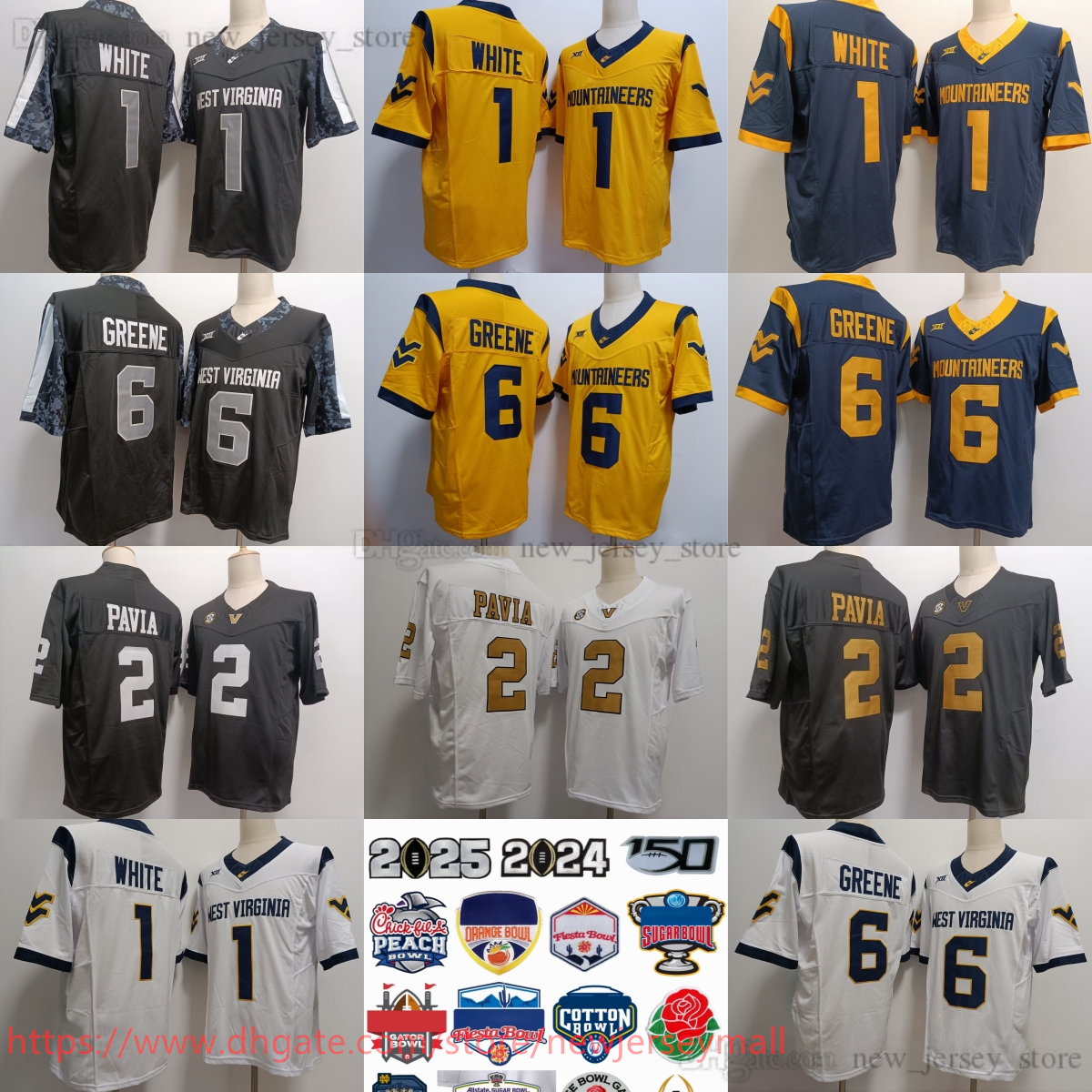 FreeShipping 2025 New Vanderbilt Commodores 2 Diego Pavia Jersey College Football 6 Garrett Greene 1 Jahiem White Jerseys Yellow Navy Black Stitched Man Women Youth