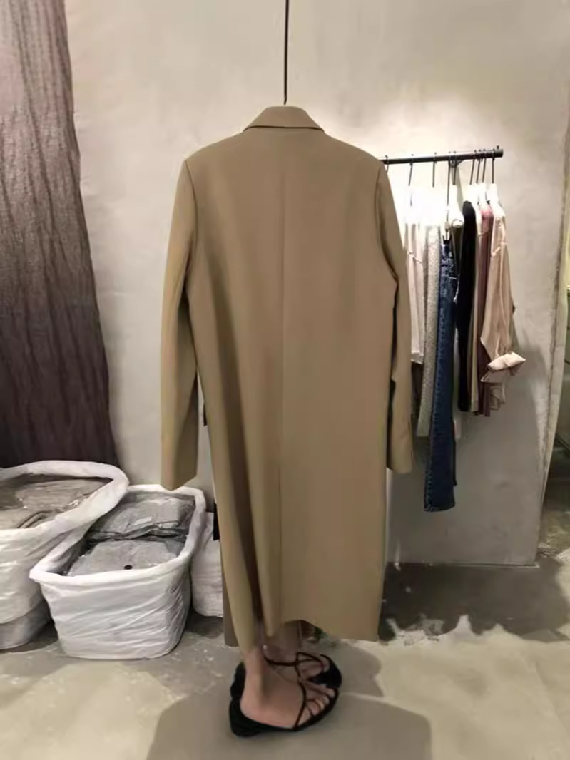 X142Women's suit jacket spring and autumn Korean style internet celebrity loose double-breasted trench coat casual