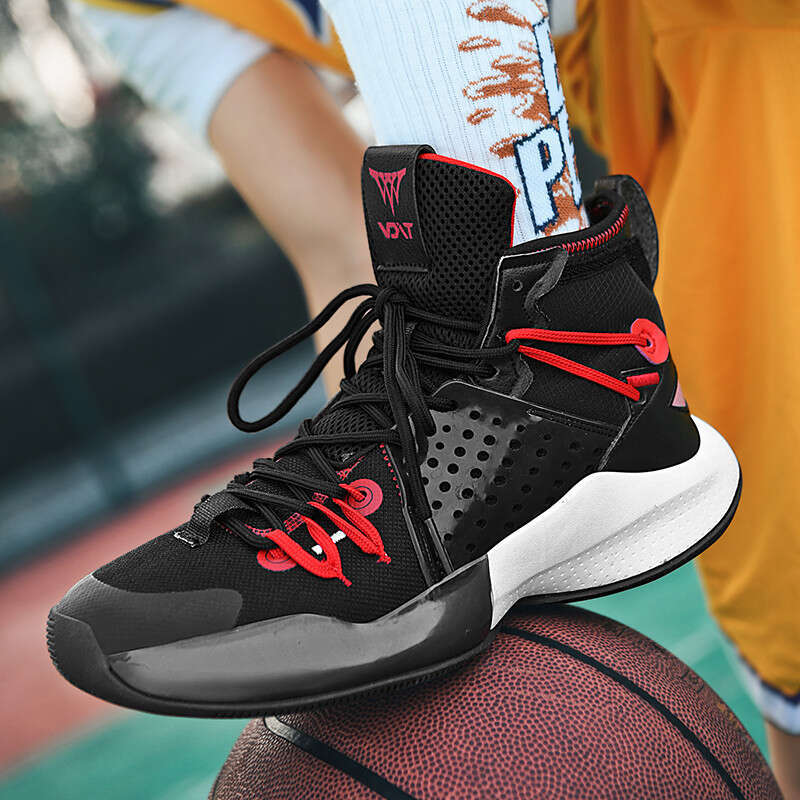 Actual combat basketball men high top new anti- slip wear-resist ant breathable shock absorption youth sports shoes