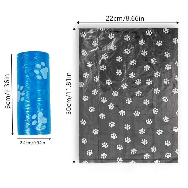 1 Roll/15 Bags Paw Printing Pet Poop Bags Dog Refill Waste Bags Outdoor Clean Eco-Friendly Leak-Proof Pets Products For Dogs CatXJ250104