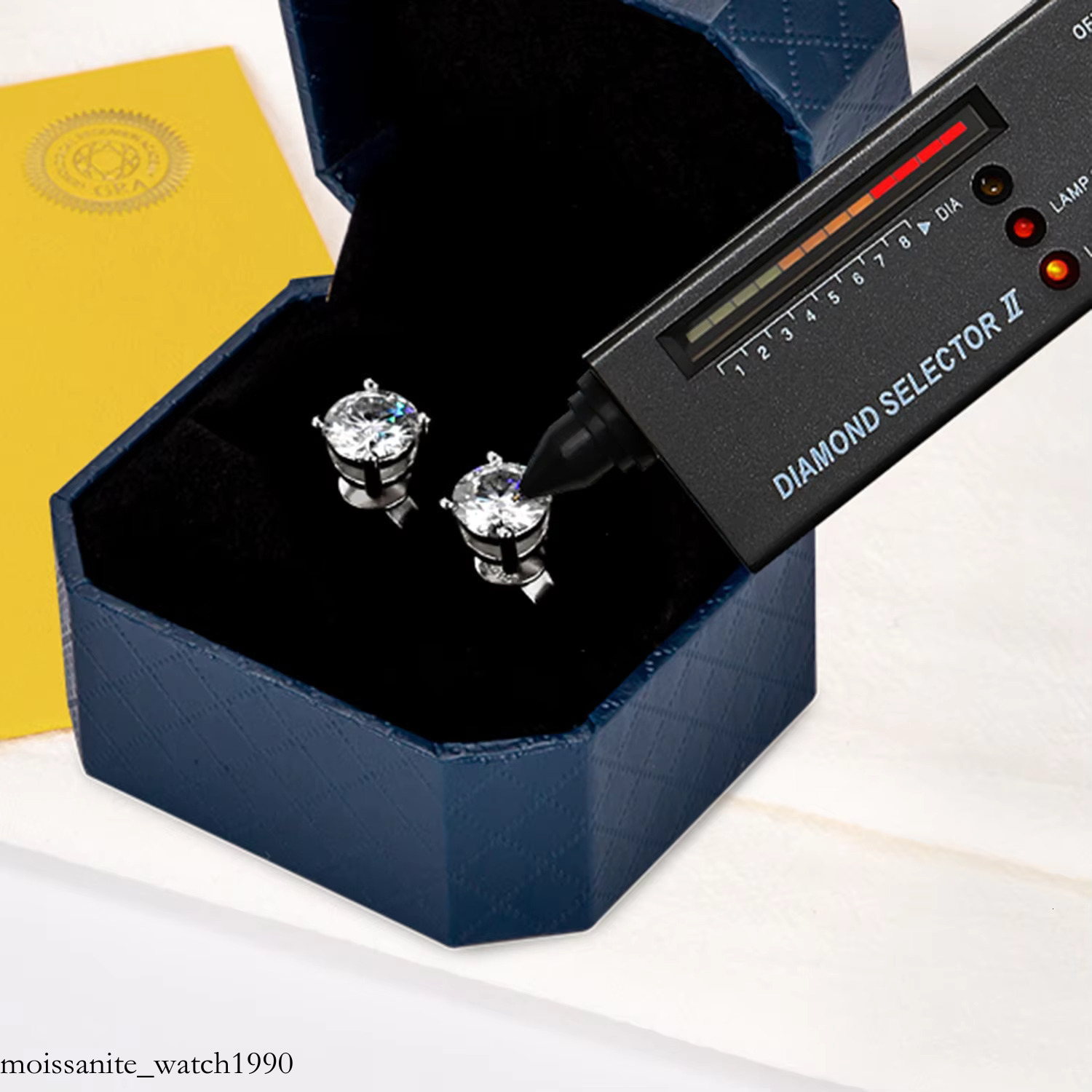 Factory Price VVS Dia Earring Sterg Sier Men Women Jewelry Round Cut GRA Certificate Moissanite Stud Earrings