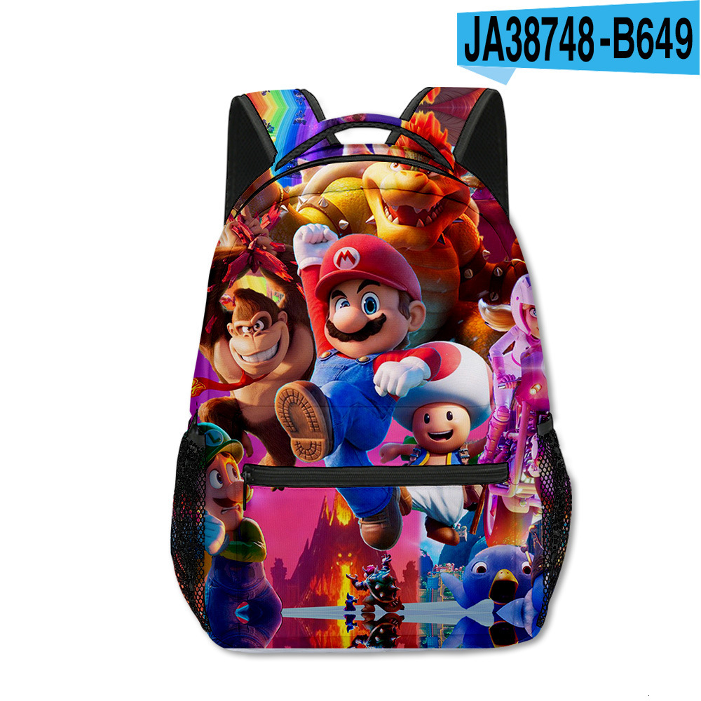 Marioed Super Mario Large Capacity School Bag Fully Printed Fashion Backpack Birthday Gift Mochila