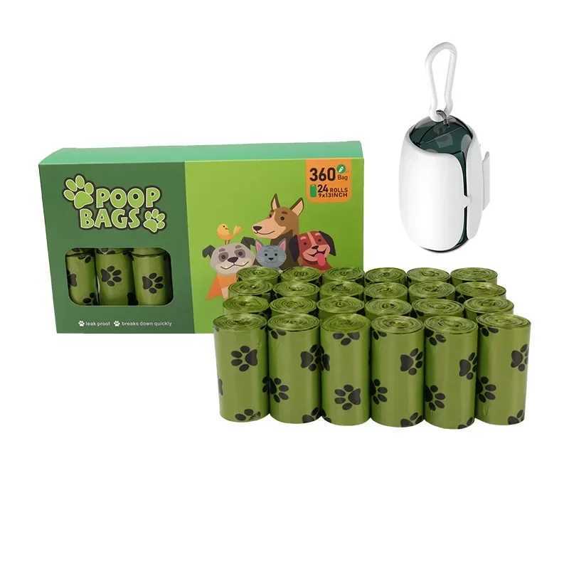 Pet Dog Poop Biodegradable Waste Bags with Dispenser Eco-Friendly Product for Dogs Leak Proof Breaks Down Quickly Poo Trash BagXJ250104
