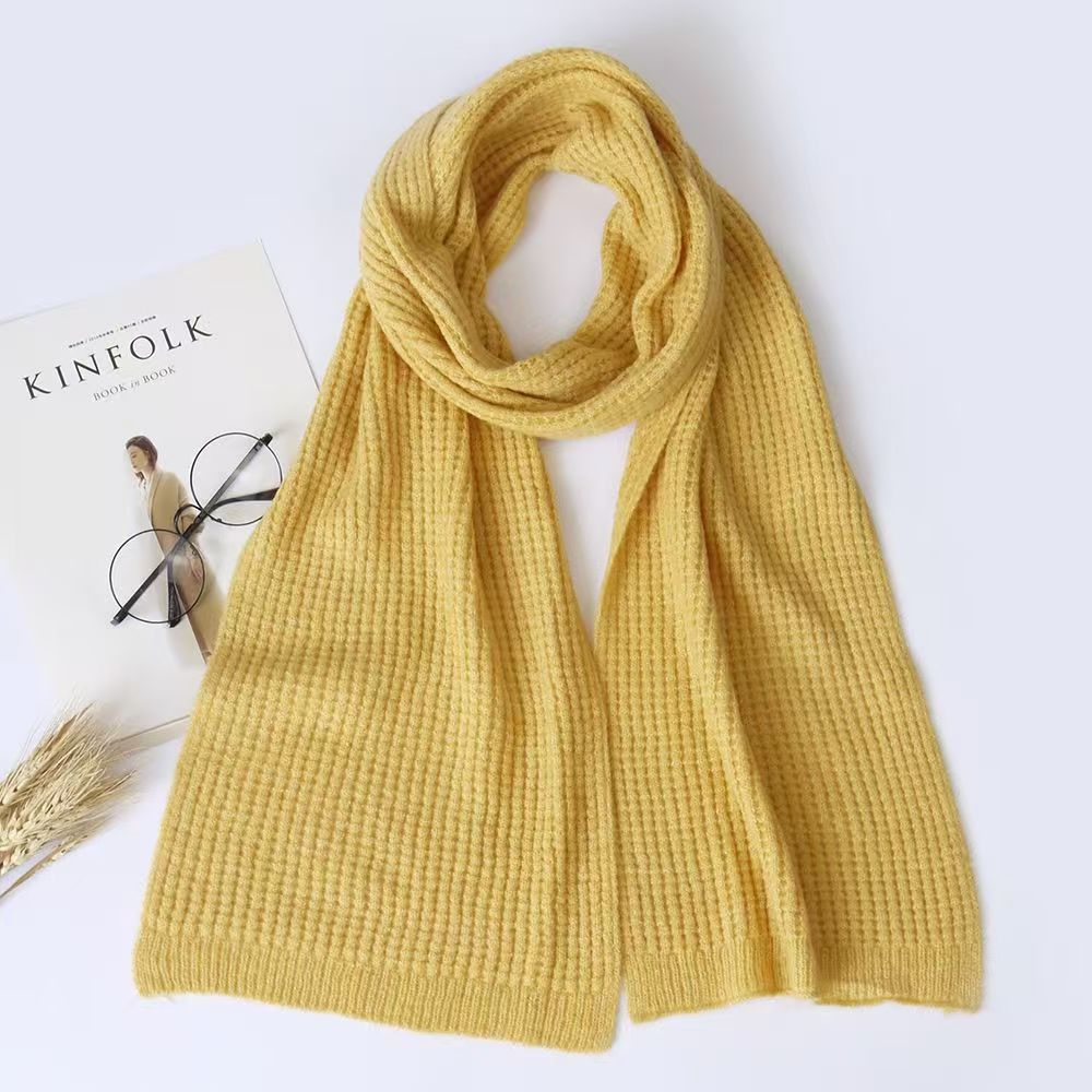 T057 wool warm scarf women autumn and winter wool Korean version all-match student scarf pink scarf
