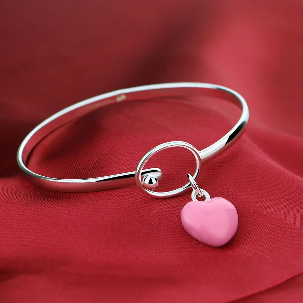 925 sterling silver jewelry mermaid pink love pendant bracelet high-quality jewelry selling sterling silver bracelet 250102