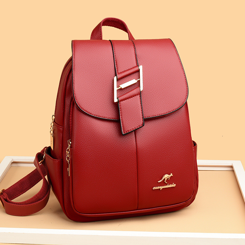 Shoulder For Women 2024 New Trendy Korean Version Fashionable Versatile Women's Soft Leather Large Capacity Backpack Travel PU Bag