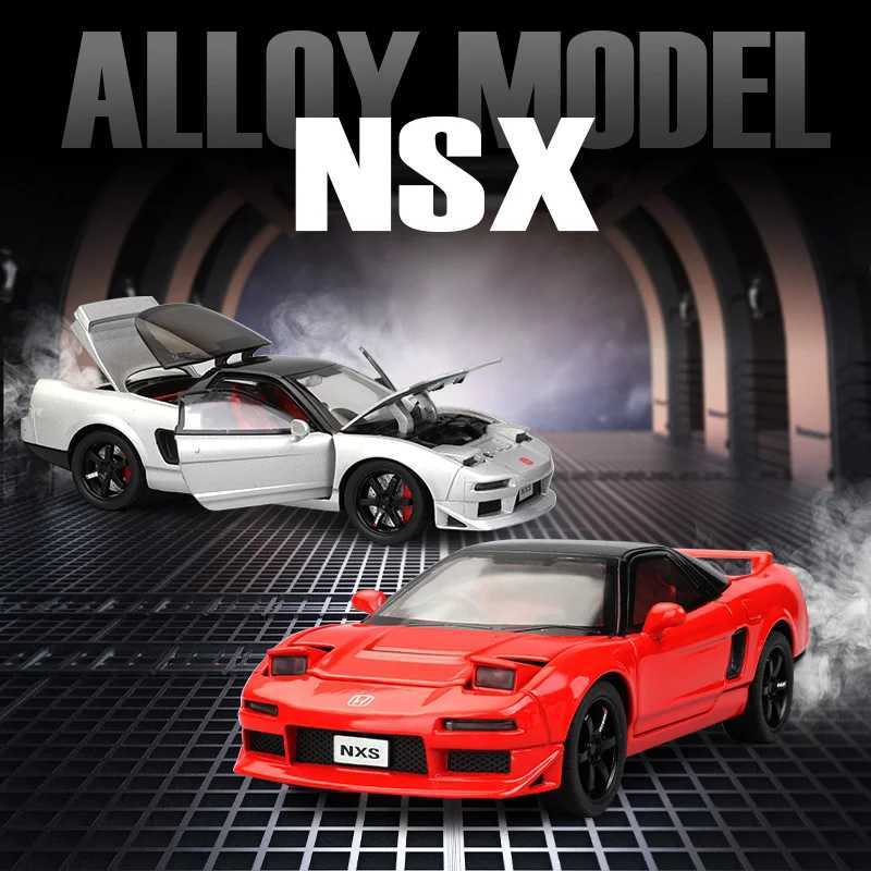 Diecast Model Cars 1/32 Honda Acura NSX NA1 JDM Racing Toy Car For Kid Diecast Vehicle Miniature Model Pull Back Sound Light Collection Gift Boys CL25