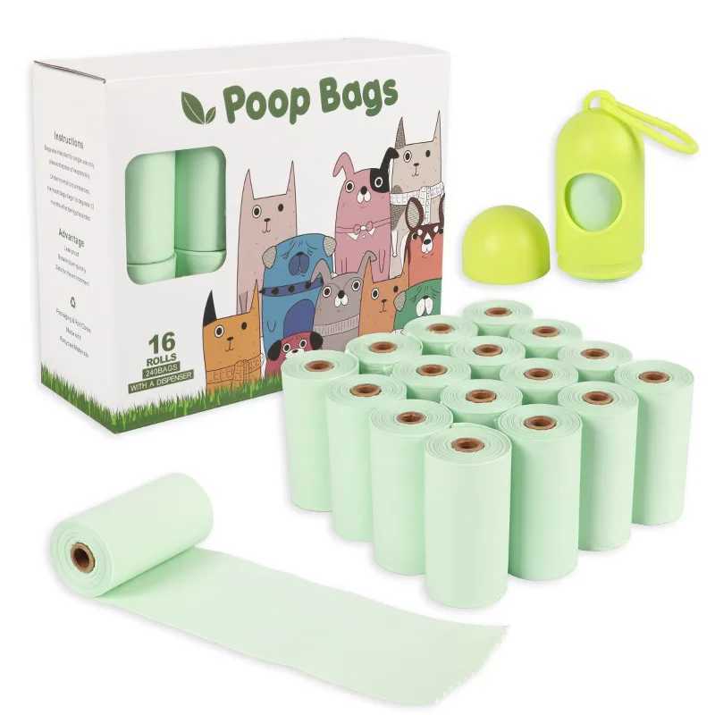 4/8/10/16/18/20/24 Rolls Pet Garbage Bag Corn Starch PLA Biodegradable Pet Garbage Bag Cat Dog Poop Trash Bags Pet Cleaning ToolXJ250104