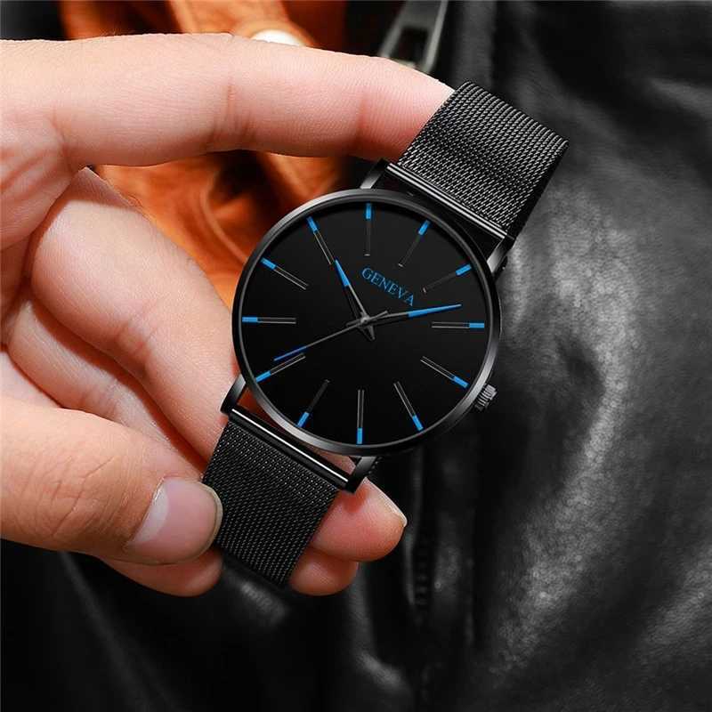 Minimalt Mens Fashion Ultra Thin ES Simple Mens Busin Stainless Steel Mesh Strap Quartz Wristband Relogio Masculino W250104