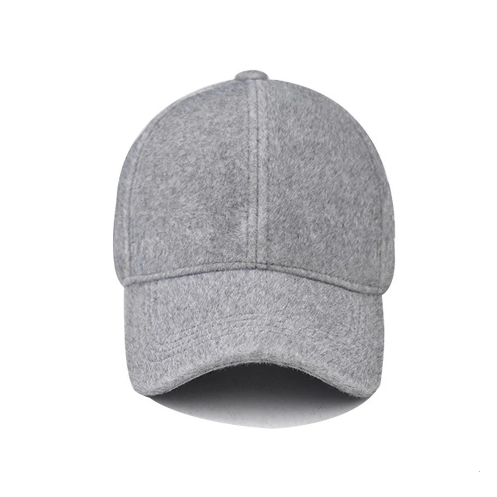 FS Cashmere Baseball Cap For Men Gray Warm Winter Plush Women Caps Outdoor Windproof Trucker Hats Casquette Femme 241230