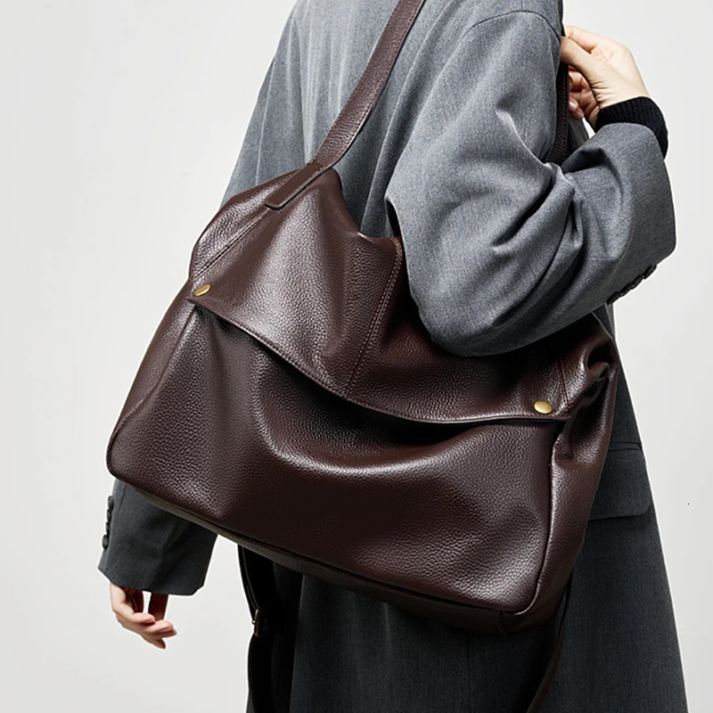 Burminsa Cowhide Genuine Leather Soft Large Hobo Shoulder Bags For Women 2025 y er Big Messenger Tote Ladies Handbags 241231