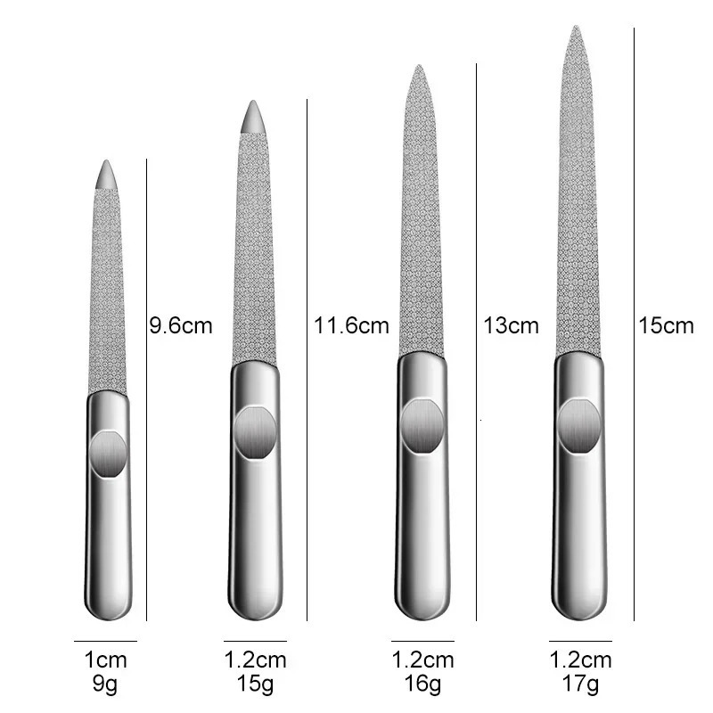 1PCS Professional Stainless Steel Nail File Buffer Metal Double Side Grinding Rod Manicure Pedicure Scrub Arts Tools Thick 241230