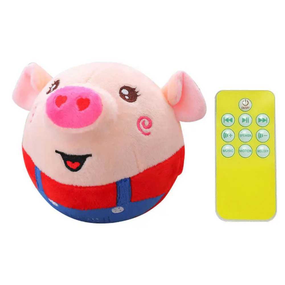 Others Dog Toys Chews Cartoon Pig Interactive Dog Toy Washable Talking Mobile Dog Ball Toy USB Charging Pet Bounce Ball H250217