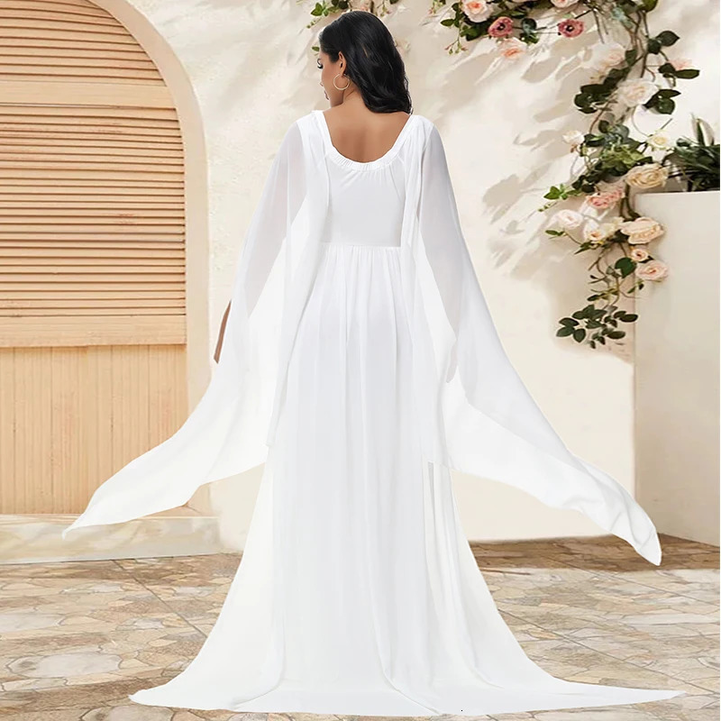 Maternity Long Dress With Shawl Trailing Womens Robe Floating Sleeves for Baby Shower Maternity Po Shoot 250103