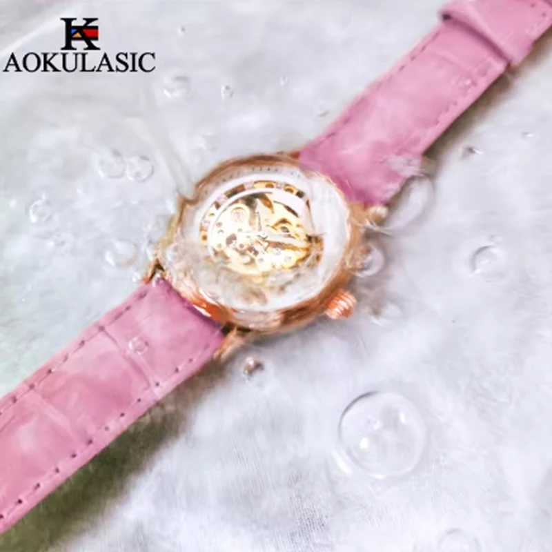 AOKULASIC New Hot Womens Automatic Machinery La Elegant Luxury High Quality Waterproof Women Relogio Feminino W250104