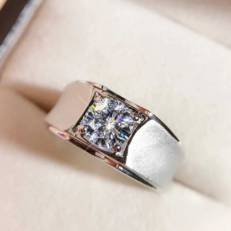 Solitaire male 2ct Lab Diamond Ring 925 Sterling Silver Engagement Wedding Band Rings for men Anniversary Party Jewelry GiftXJ250104