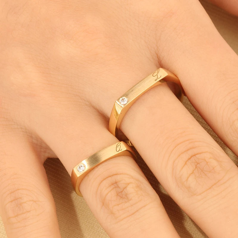 Customizable carving 18K/14K/10K Gold PT950 Platinum Diamond Couple Rings Cherished Wedding/Engagement Gift 250103