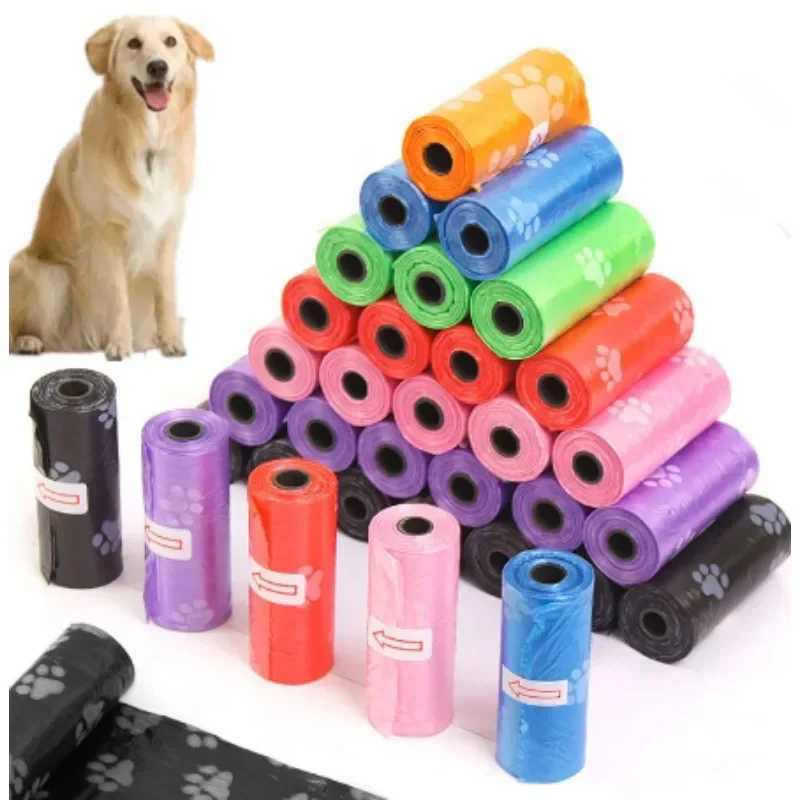 10/1Rolls Dog Poop Bag Outdoor Cleaning Poop Bag Outdoor Clean Pets Supplies for Dog 15Bags/Roll Refill Garbage Bag Pet SuppliesXJ250104