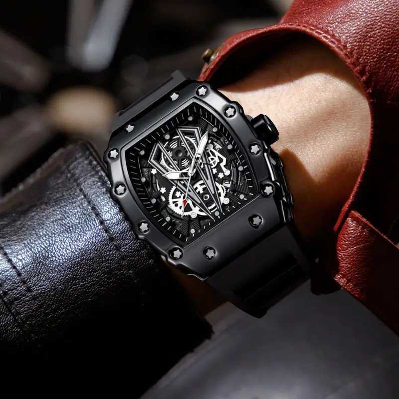 UTHAI Mens Sports Brand Wine Barrel Calendar Night Light Waterproof European and American Tren Mens Fashion Clock W250104
