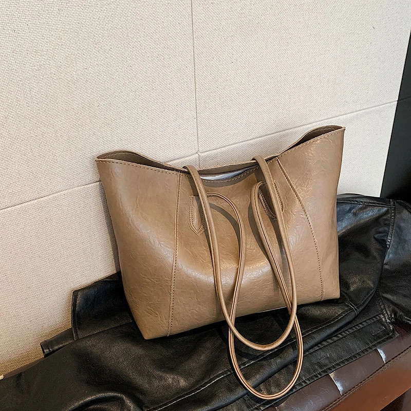 PU Soild Large Capacity Shoulder Bags Casual Classic Tote Bags for Women High Quality Versatile Totalizador 250102
