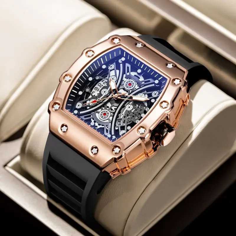 UTHAI Mens Sports Brand Wine Barrel Calendar Night Light Waterproof European and American Tren Mens Fashion Clock W250104