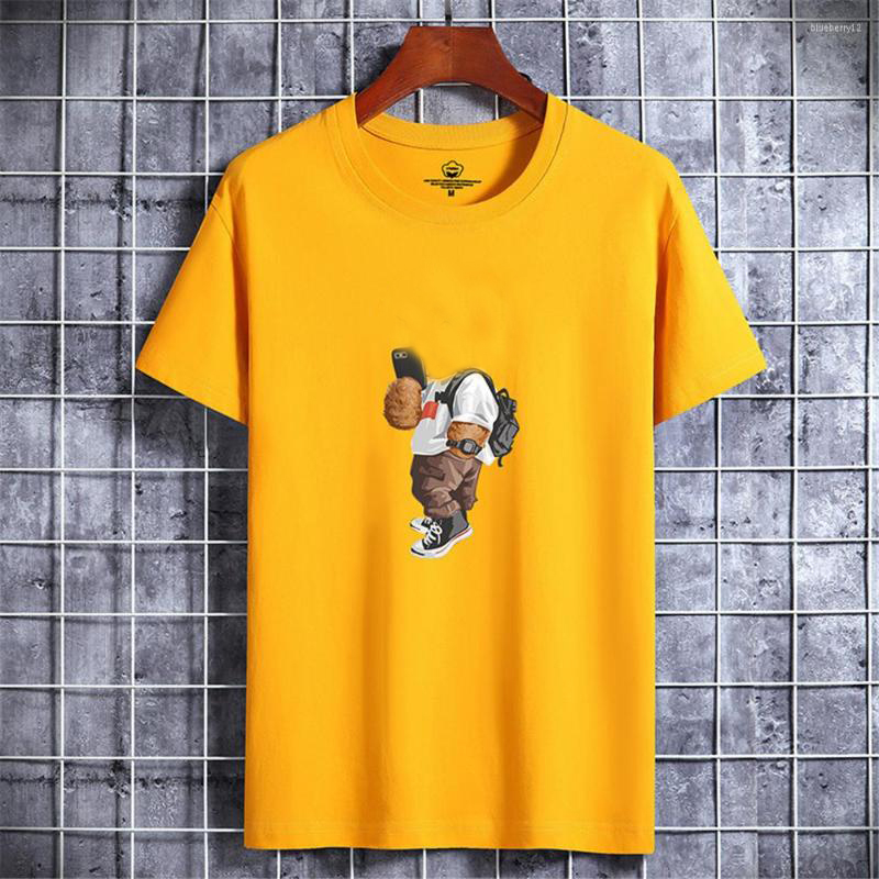 Men's T Shirts Funny Bear Harajuku Tshirt For Men Summer T-shirt Short SleeveT-shirt Men's Clothes Male