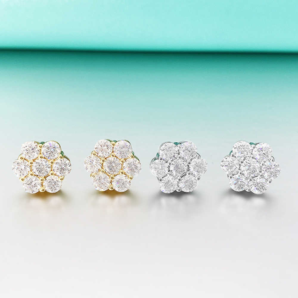 Icedminer 4MM Moissanite Iced Out Real Diamond Ear Stud For Women Men Hip Hop Jewelry Pass Tester Mossanite s925 Silver Earring