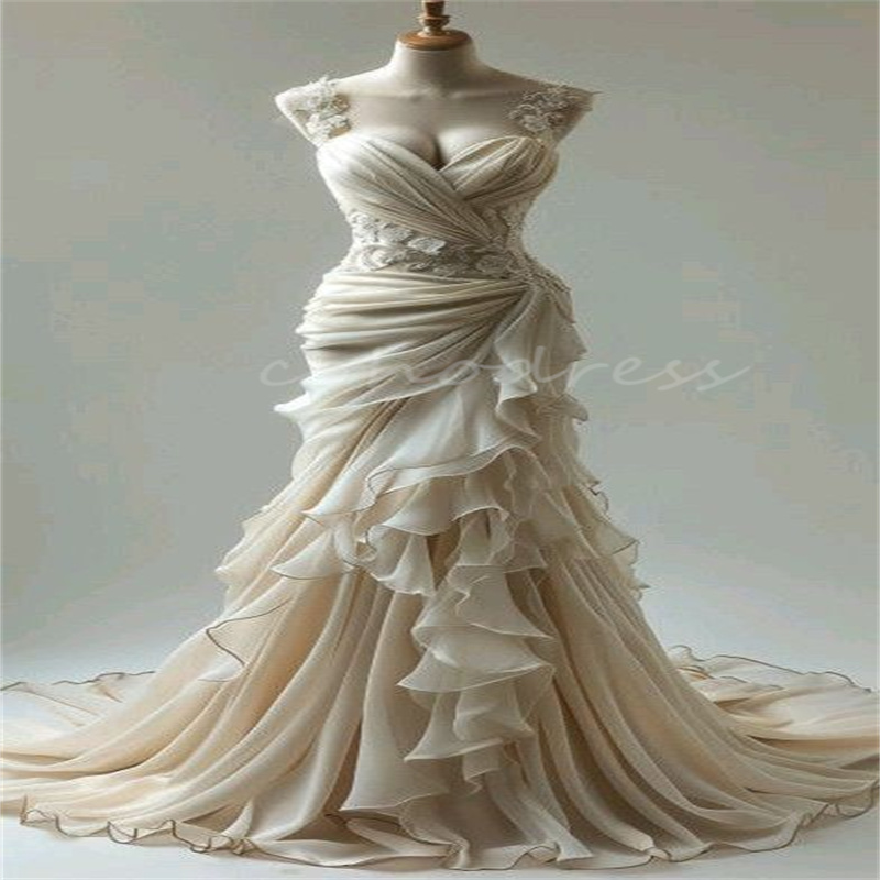 Gorgeous Champagne Prom Dresses Ruffles Mermaid Inspiration Evening Dress Elegant Lace Birthday Occasion Formal Party Gown Vestio De Novia 2025 Robe M