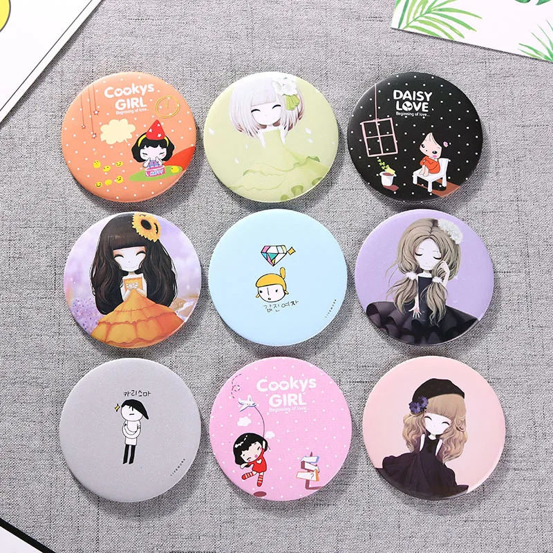 L461 Makeup Mirror Portable Hand Mini Make Up Mirror Round Pocket Cosmetic Mirror Portable Beauty Makeup Tools 250103